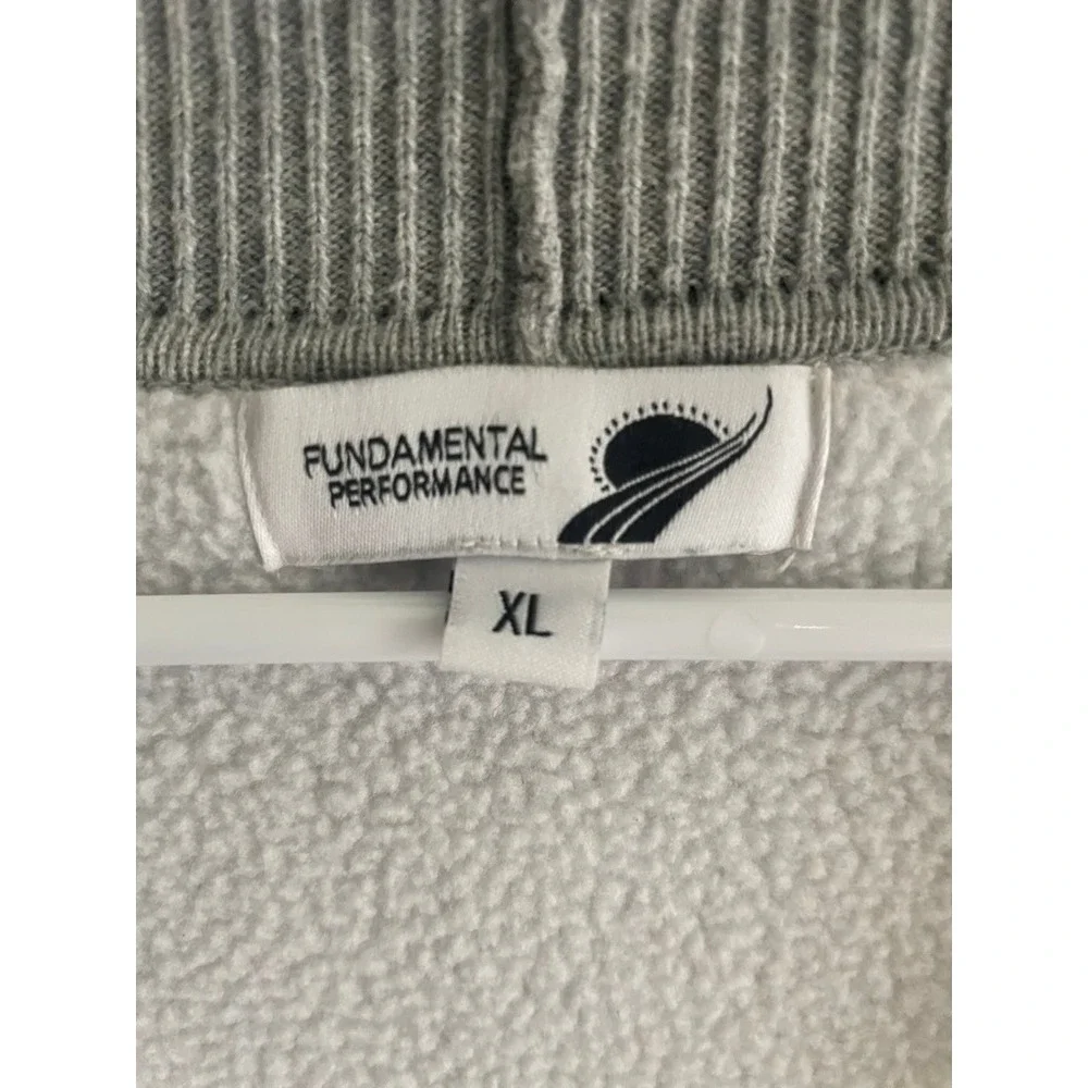 Fundamental Performance Womens XL Gray Fleece Open Front Ribbed Cardigan Wrap